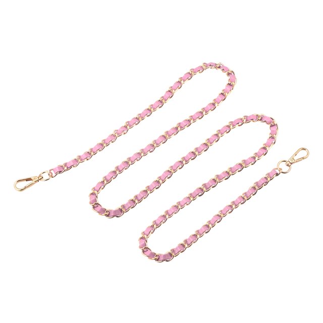 Unique Bargains Purse Chain Strap, 55' Purse Strap Shoulder Bag Replacement Strap, Pink&Gold