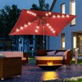 thumbnail image 2 of Outsunny Parasol de Patio 6,5 X 10 Pi avec DEL, Manivelle (Rouge Vin), 2 of 10