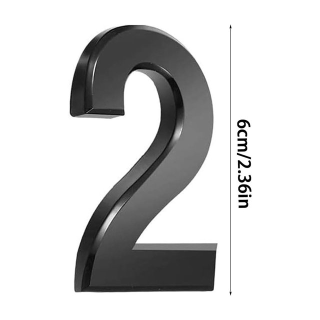 Penkiiy 2.36 Inch Stainless Steel Floating Metal House Numbers, Brushed Black Metal House Numbers and Letters, Modern Stainless Steel Address Numbers Letters for House Apartments, Hotels, Outside