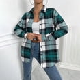 thumbnail image 1 of Qertyioot Mode Hiver Femmes Veste Décontractée Imprimée Manches Longues Hauts Manteau à Carreaux, 1 of 9