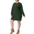 thumbnail image 4 of Robe Chandail Grande Taille GRACE & GRANDEUR pour Femmes à Manches Longues en Tricot, Chandail Court, Robes Chandail Armée 2X Vert Armée, 4 of 7