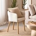 thumbnail image 2 of Bouclair White Fabric and Mango Wood Chair, 2 of 8