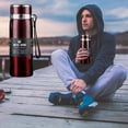 thumbnail image 1 of Clearance! Winter Portable Rope Insulation Cup Stainless Steel Outdoor Vehicle Mounted Large Capacity Insulation Cup 1000ml Clarence Items Clearace Sale #84, 1 of 5