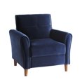 thumbnail image 1 of Topline Home Furnishings Modern Blue Velvet Accent Chair, 1 of 5