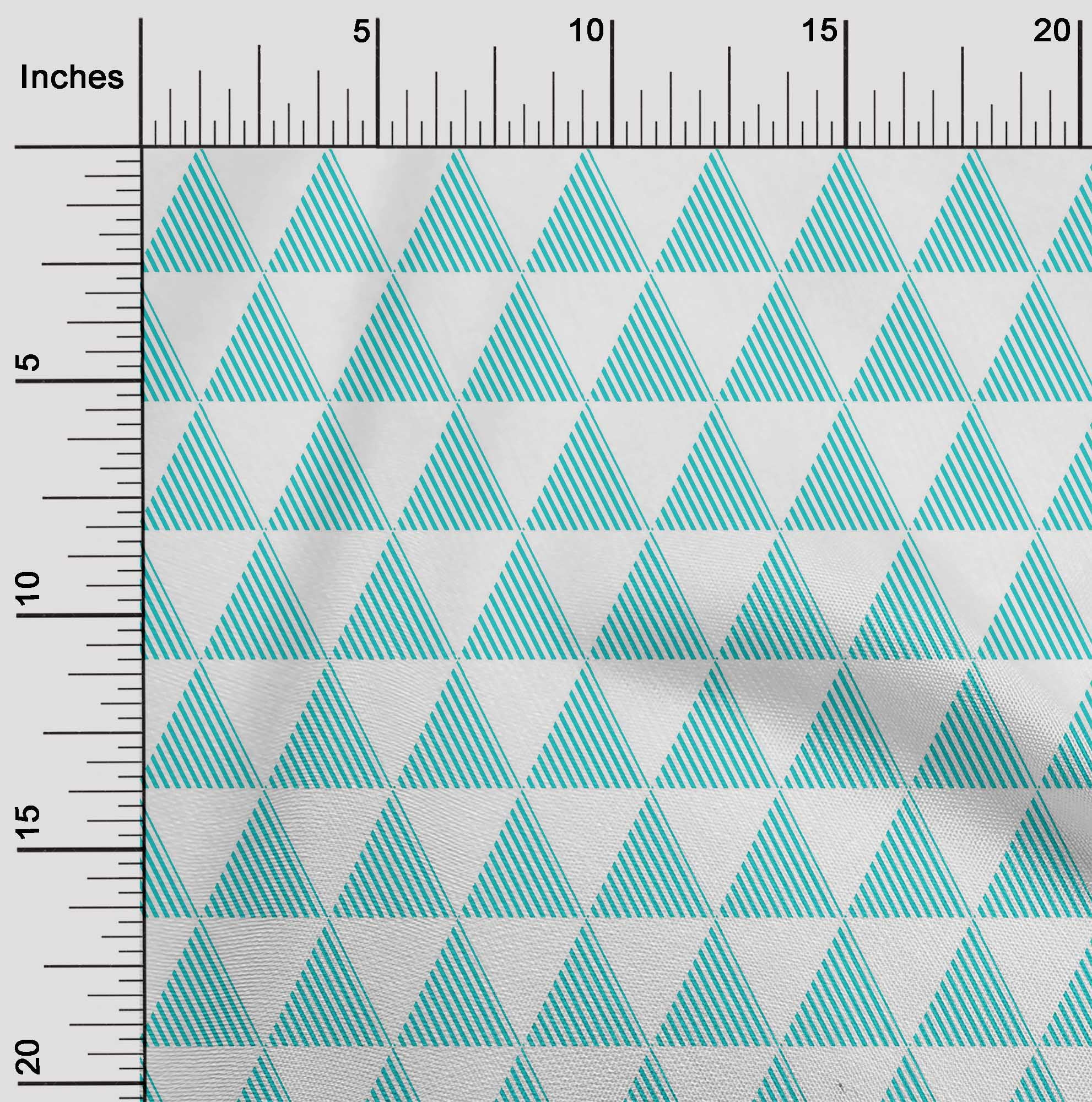 oneOone Cotton Poplin Fabric Triangle Geometric Print Fabric By The Yard 56 Inch Wide