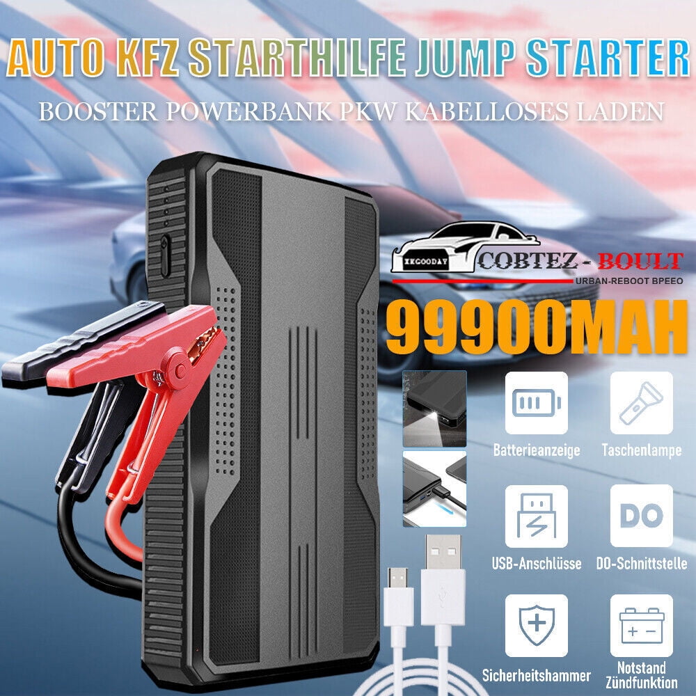 99800mAh Car Jump Starter Power Bank Emergency Battery Charger