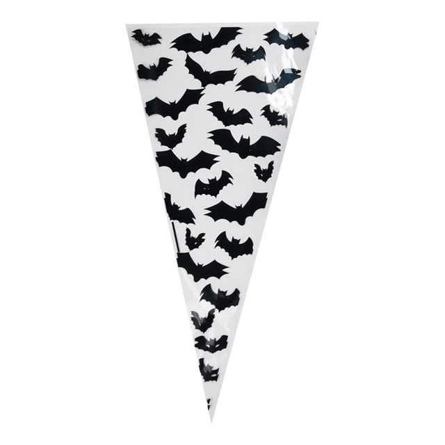 Ruiboury 100pcs Candy Cone Bag Party Popcorn Ice Cream Cookies Biscuits Storage Plastic Cone Pouch, Animal, 17x33cm