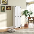 thumbnail image 2 of HOMCOM Armoire de Garde-Manger Style Ferme 67 Pouces, Armoire de Rangement Haute, Blanc Vieilli, 2 of 10