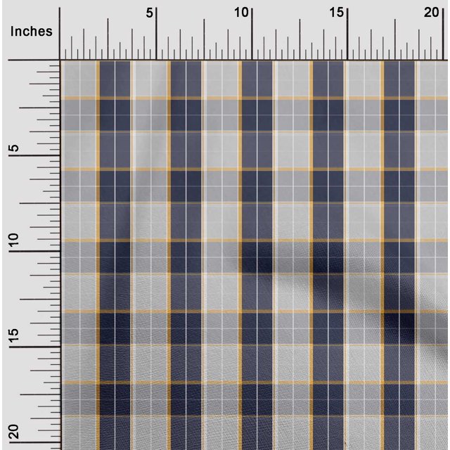 oneOone Polyester Lycra Fabric Madras Check Decor Fabric Printed BTY 56 Inch Wide