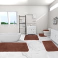 thumbnail image 1 of Dvkptbk Solid Color Bath Mats 5 Set Bathroom Rugs For 5 Pcs Toilet Mats Universal Soft Longhair Water Absorption Non-Slip Thick Machine Washable Easy To Dry Dark Color, 1 of 7