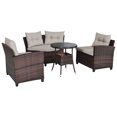 thumbnail image 4 of Costway 4PCS Outdoor Patio Rattan Furniture Set Cushioned Sofa Table, 4 of 10