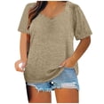thumbnail image 2 of AherBiu Plus Size Womens T Shirts Loose Fitting Solid Tees Workout Gym Athletic Running Short Sleeve Tops, 2 of 6