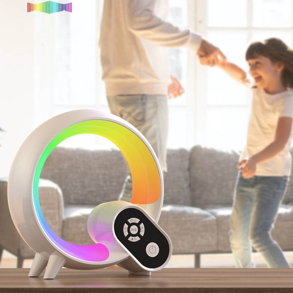 PpgejGEK Petite Lampe de Nuit Ambiante Colorée avec 15 Effets d'Éclairage Bruit Blanc - Lampe de Table LED RGB+CW Alimentée par USB Machine à Sons de Sommeil pour Chambre