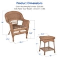 thumbnail image 3 of Jeco Ensemble de 3 Pcs Chaise en Osier et Table d'Appoint Couleur Miel Sans Coussin, 3 of 9
