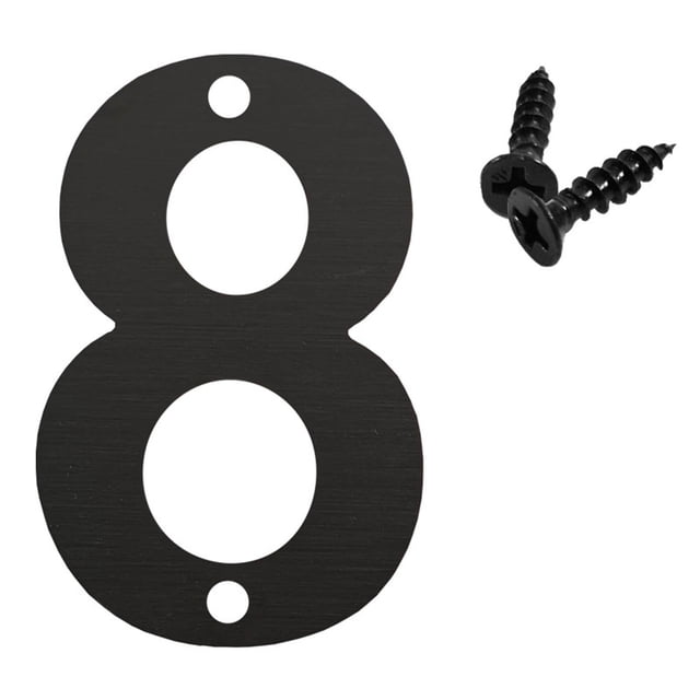 Penkiiy 4.7 Inch Stainless Steel Floating Metal House Numbers, Brushed Black Metal House Numbers and Letters, Modern Stainless Steel Address Numbers Letters for House Apartments, Hotels, Outside
