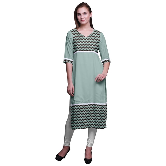Bimba Robe Kurti Longue Imprimée Tunique Droite Robes pour Femmes Haut Indien