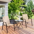 thumbnail image 3 of Costway 2PCS Patio Chairs Dining Chair Deck Yard W/Armrest Beige, 3 of 9