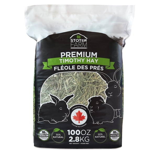 Stoter Farm Timothy Hay 6.25 lb. by Stoter Farms, 100% Canadian Hay for Rabbits Guinea Pigs Chinchilla and Other Small Pets (100oz/2.8kg Bag)