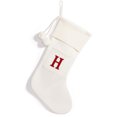 thumbnail image 1 of Christmas Knitted Stocking With Personalised Alphabet Letter Initial Home Socks White H, 1 of 9