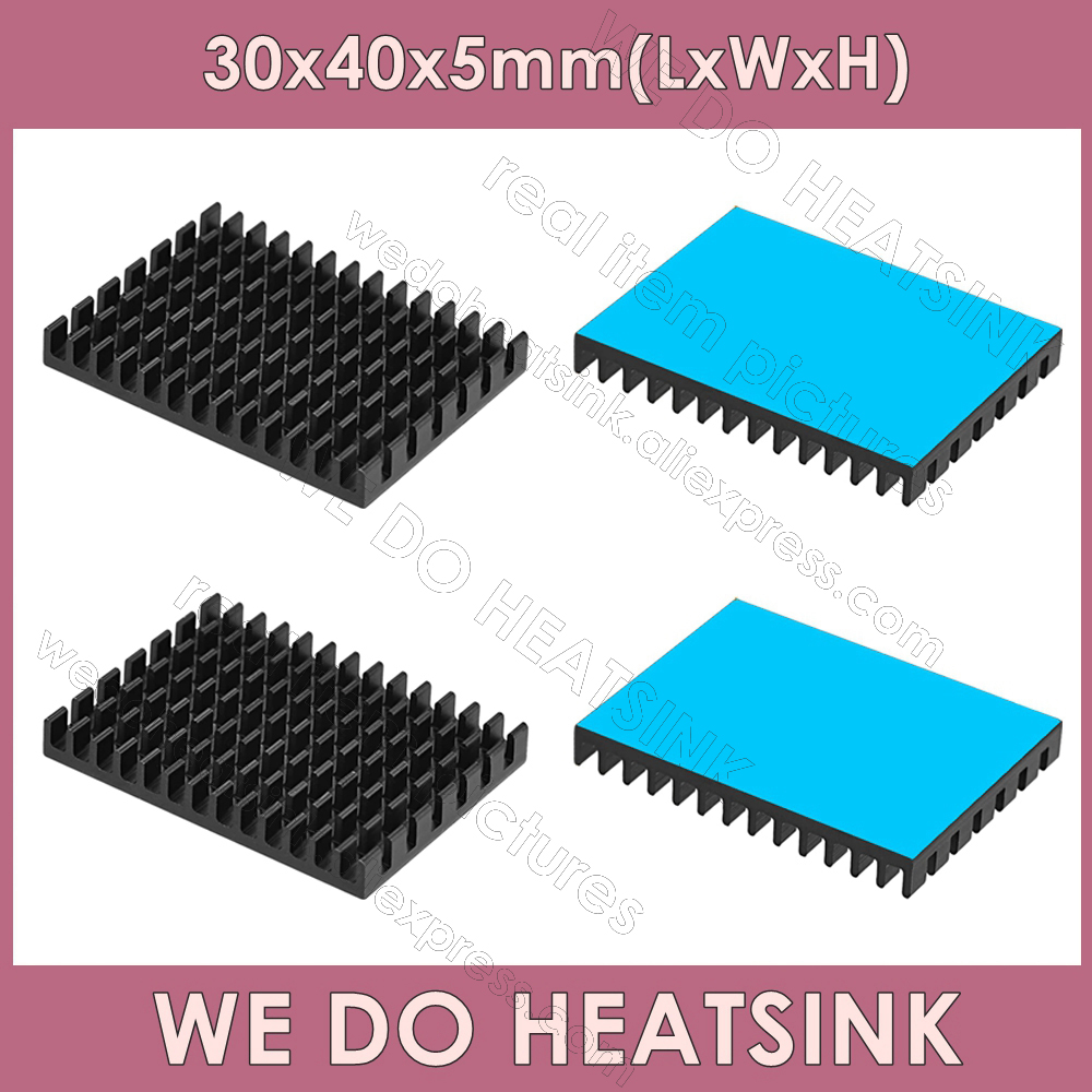 30*40*5mm Sans Ou avec Coussinet Thermique Aluminium Refroidisseur de Dissipateur Thermique Radiateur Refroidissement pour Raspberry Pi 4 Modèle B CPU Noir avec Coussinet 8 Pcs