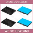 thumbnail image 1 of 30*40*5mm Sans Ou avec Coussinet Thermique Aluminium Refroidisseur de Dissipateur Thermique Radiateur Refroidissement pour Raspberry Pi 4 Modèle B CPU Noir avec Coussinet 2 Pcs, 1 of 6