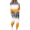 thumbnail image 3 of UPPADA Ensemble Décontracté 2 Pcs pour Femmes Automne, Survêtement pour Femmes 2 Pcs Tenues Chandails à Col Rond Chandails Molletonnés à Enfiler Hauts Pantalons Jogger Tenue de Détente Ensembles avec Poches Jaune, P, 3 of 6