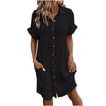 thumbnail image 5 of Gspmoly Robe d'Été, Robe à Manches Longues à Col en V Style Imprimé pour Dames, Robes d'Été pour Femmes Offres Prime, 5 of 5
