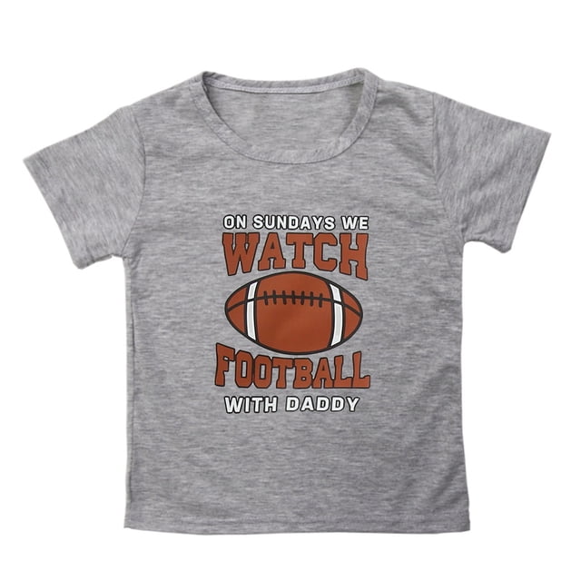 Toddler Girls Summer Tops Tees Short Sleeve Rugby Football Letter Prints T Shirt Fans Gift Spring Shirts For Boy 8-9T