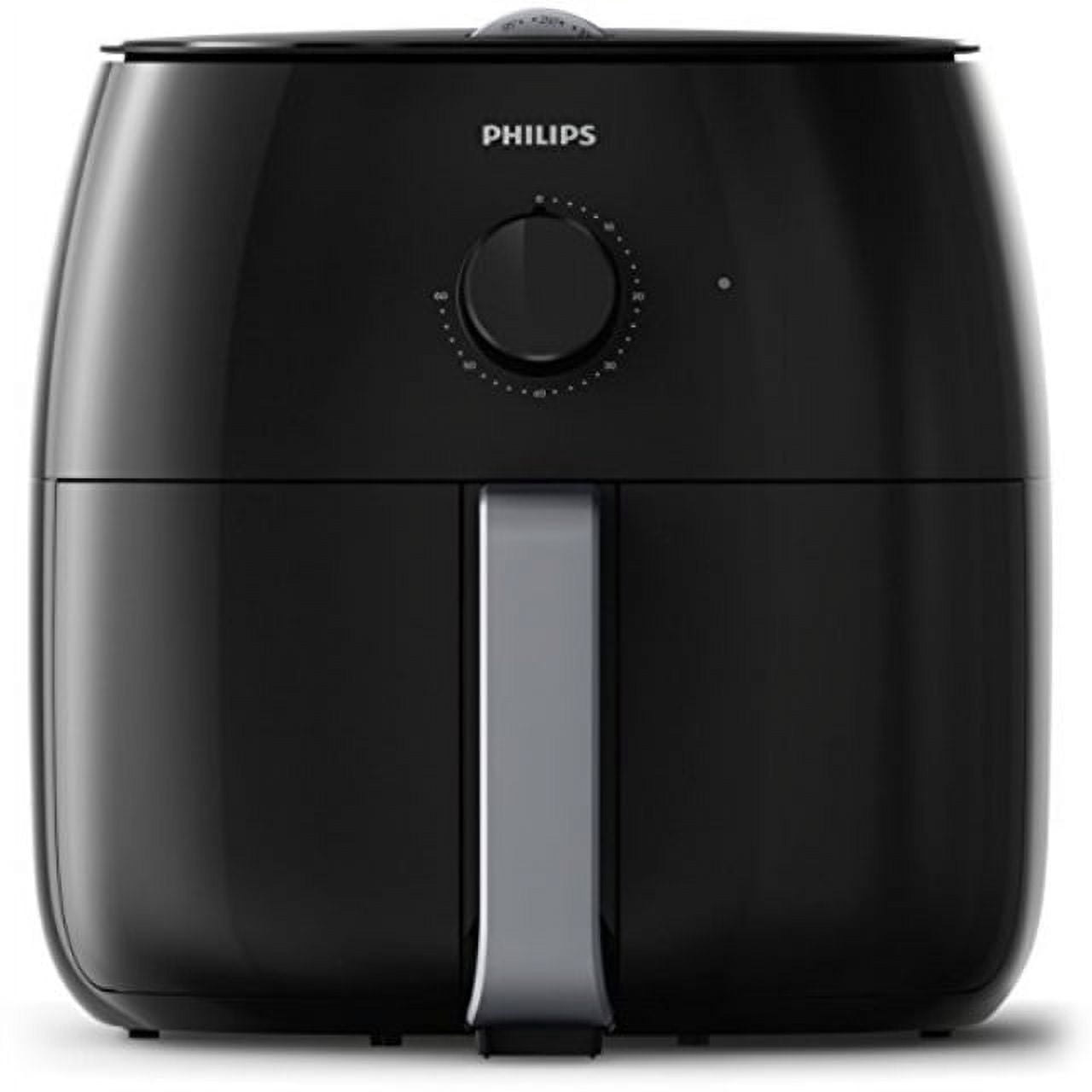 Philips Twin TurboStar Technology XXL Airfryer with Fat Reducer, Analog Interface, 3lb/4qt, Black - HD9630/98