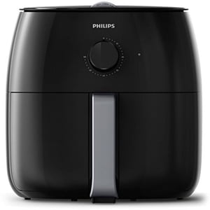 Philips Twin TurboStar Technology XXL Airfryer with Fat Reducer, Analog Interface, 3lb/4qt, Black - HD9630/98