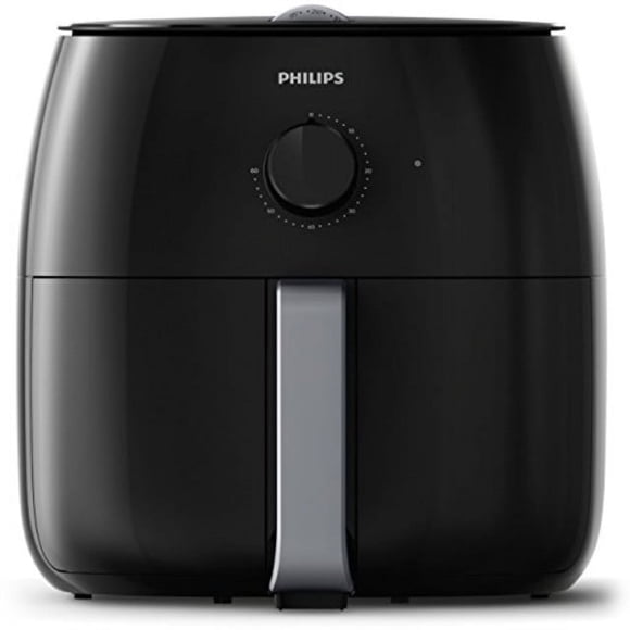 Philips Twin TurboStar Technology XXL Airfryer with Fat Reducer, Analog Interface, 3lb/4qt, Black - HD9630/98