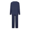 thumbnail image 3 of Timegard Ensembles de Pyjamas pour Femmes 2 Pcs Manches Longues Col en V Haut Froncé et Pantalon Automne Décontracté Doux Tenues de Pjs, 3 of 4