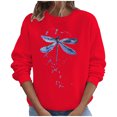 thumbnail image 2 of Chandails à Capuchon Mode pour Femmes 2023 Hauts Automne Manches Longues Ample Chandail à Enfiler Chemise Décontractée Dames Imprimé Poitrine Col Rond Chandails 50 % de Rabais Liquidation Costumes d'Halloween/Noël, 2 of 8