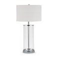 thumbnail image 1 of Henn&Hart 15" Clear Glass/Polished Nickel Metal/Glass/Fabric Table Lamp, 1 of 9