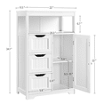 thumbnail image 3 of Yaheetech Armoire de Salle de Bain Autoportante avec Rangement, Blanc, 3 of 10