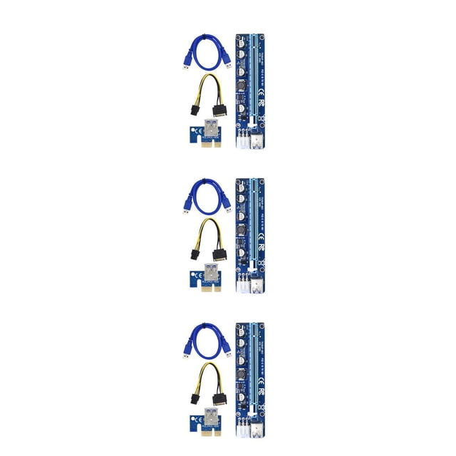 fastboy 1 Set Ver008C 60Cm Pci-E Riser Card Pcie 1X To 16X Usb 3.0 Data Cable 3Set