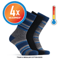 thumbnail image 2 of Polar Heat Nanuuq Men’s Premium Heat Wool Boot Socks – 3 Pack High Performance Winter Warmth, Black Mix Navy, 2 of 8