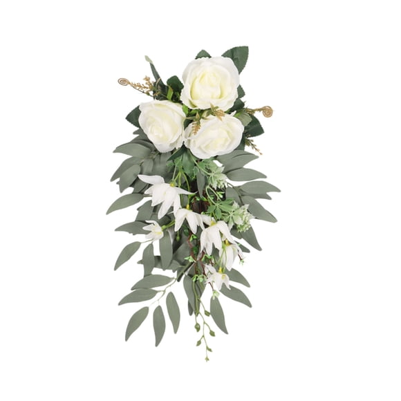 Meitianfacai Wedding Aisle Decorations Flowers for Wedding Ceremony Party Chair Decor with Artificial Flowers Eucalyptus and Ribbons