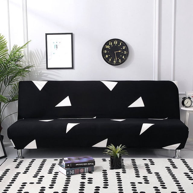 PENGXAING Futon Sofa Slipcover Elastic Armless Sofa Cover Furniture Protector for Sofa Bed without Armrests Size