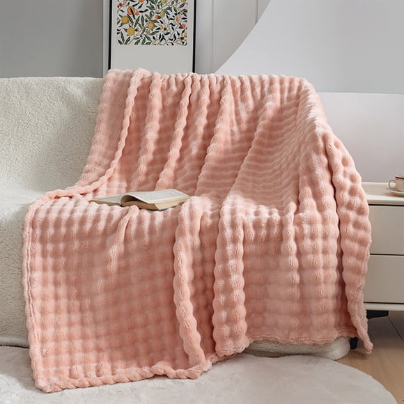 Couvertures Épaisses et Douces, Couvertures de Sieste, Texture Ultra Douce, Design Polyvalent, pour Lits Canapés, Confort Idéal, Décoration Intérieure, Serviettes d'Hôtel Hzhnb / Flocage, Rose