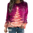 thumbnail image 2 of Costumes de Noël en Solde Mode Femmes Imprimé Manches Confortable Respirant Sweat-Shirt Col Rond Surdimensionné pour Femmes, 2 of 5