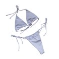 thumbnail image 2 of DPTALR Women Sexy Solid And Printed Swimwear Bikini Split Swimsuit Set, 2 of 4