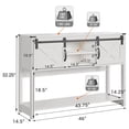 thumbnail image 4 of RoyalCraft Console d'Entrée Style Ferme en Bois avec Étagères de Rangement, Blanc, 4 of 9