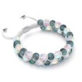 thumbnail image 1 of Grey and White | Silver | Double Mermaid Glass Bracelet, 1 of 7