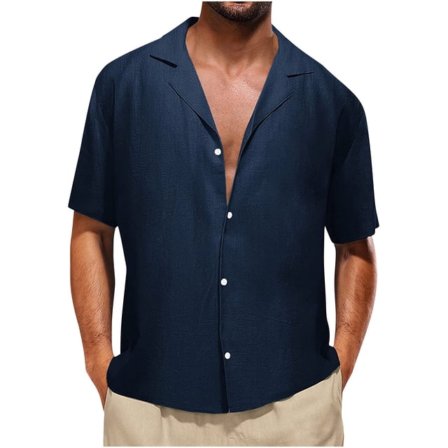 Birdeem Chemises à Manches Courtes pour Hommes à Boutons Chemise Hawaïenne Texturée Chemise Décontractée Unie Chemise Habillée Chemises