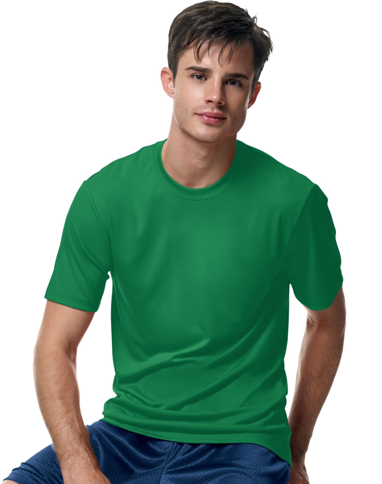 Hanes Cool DRI TAGLESS Men`s T-Shirt, S, Kelly Green