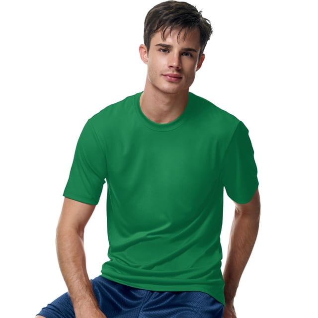 Hanes Cool DRI TAGLESS Men`s T-Shirt, S, Kelly Green