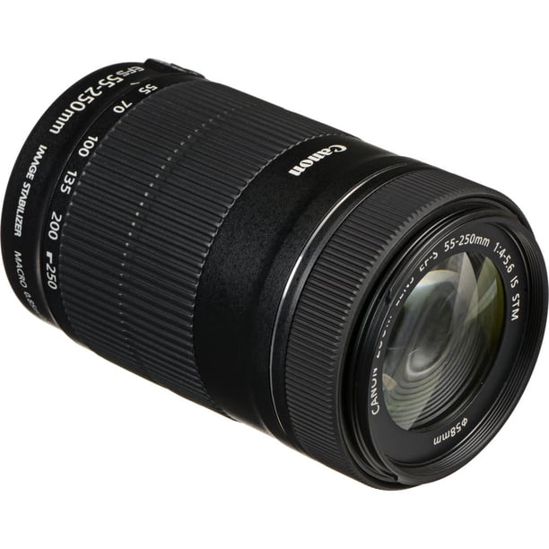 Canon EF-S 55-250mm f/4-5.6 IS STM Lens with Bundle Package Deal