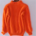 thumbnail image 3 of GDREDA Chandail Court à Col Roulé pour Femme, Manches Lanterne, Tricot Côtelé, Chandail, Jumper, Orange, Taille Unique, 3 of 3