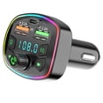 thumbnail image 2 of HOARBOEG 20W Car Bluetooth 5.0 Wireless Handsfree Car FM Transmitter Receiver Radio MP3 Adapter Player Clearance Sale, 2 of 9